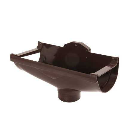 Nicoll Techtan Vodalis gootuitloop voor mastgoot, pvc, centraal, bruin, 140 mm, uitloop 80 mm 