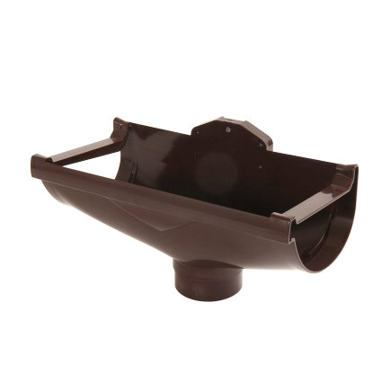 Nicoll Techtan Vodalis gootuitloop voor mastgoot, pvc, centraal, bruin, 140 mm, uitloop 100 mm 