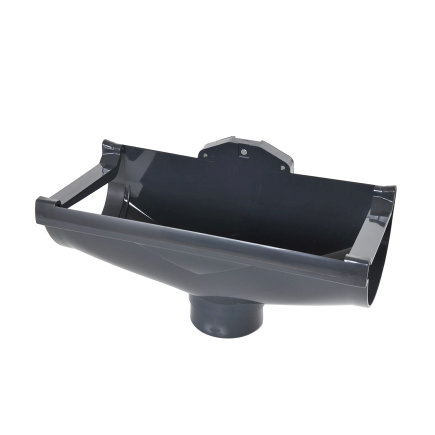 Nicoll Techtan Vodalis gootuitloop voor mastgoot, pvc, centraal, antraciet, 140 mm, uitloop 80 mm 