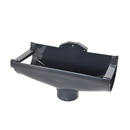 Nicoll Techtan Vodalis gootuitloop voor mastgoot, pvc, centraal, antraciet, 140 mm, uitloop 100 mm 