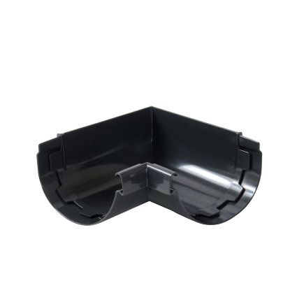 Nicoll Techtan Vodalis binnenhoekstuk voor mastgoot, 90°, pvc, zwart, RAL 9011, 140 mm