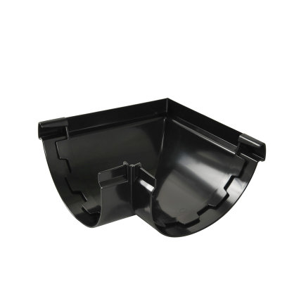 Nicoll Techtan Vodalis buitenhoekstuk voor mastgoot, 90°, pvc, zwart, RAL 9011, 140 mm