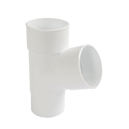 Nicoll Techtan hwa T-stuk 67&deg;, pvc, 2x inwendig lijm x verjongd spie, wit, RAL 9010, 80 mm 