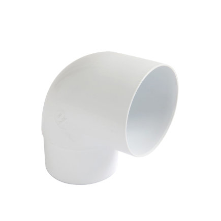 Nicoll Techtan hwa bocht 87&deg;, pvc, inwendig lijm x verjongd spie, wit, RAL 9010, 80 mm 