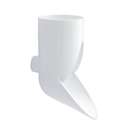 Nicoll Techtan hwa uitloop, pvc, gebogen, wit, RAL 9010, 80 mm 