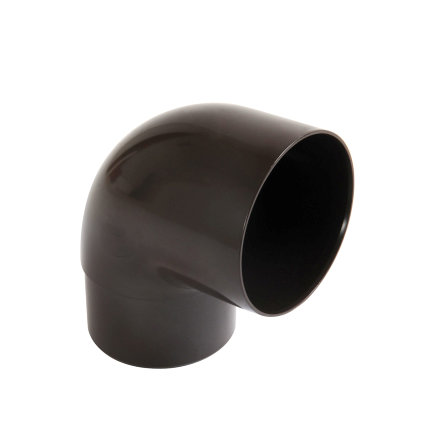 Nicoll Techtan hwa bocht 87&deg;, pvc, inwendig lijm x verjongd spie, bruin, RAL 8017, 80 mm 