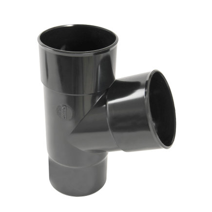Nicoll Techtan hwa T-stuk 67°, pvc, 2x inwendig lijm x verjongd spie, antraciet, RAL 7016, 100 mm