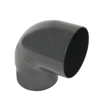 Nicoll Techtan hwa bocht 87°, pvc, inwendig lijm x verjongd spie, antraciet, RAL 7016, 100 mm