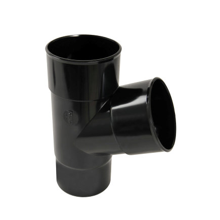Nicoll Techtan hwa T-stuk 67°, pvc, 2x inwendig lijm x verjongd spie, zwart, RAL 9011, 80 mm