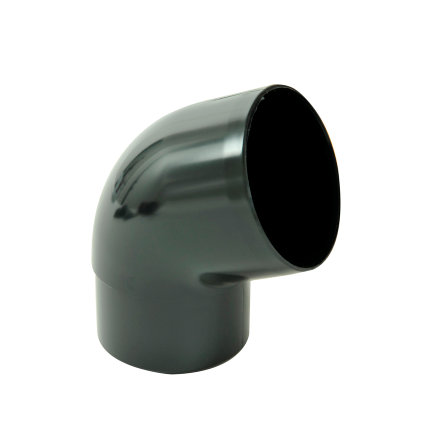 Nicoll Techtan hwa bocht 67°, pvc, inwendig lijm x verjongd spie, zwart, RAL 9011, 80 mm