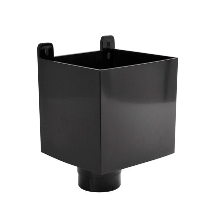 Nicoll Techtan Fallrohr-Wasserfangkasten, PVC, schwarz, RAL 9011, 100 mm