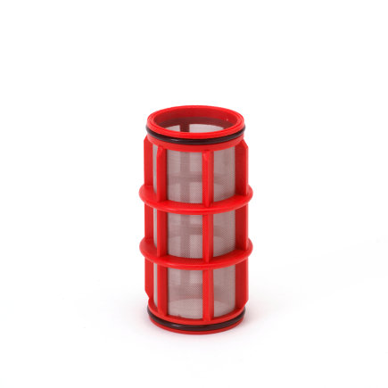 Amiad Zylindersieb für Kunststofffilter 1", T x L = 50 x 125 mm, Siebperforation 0,13 mm, rot 