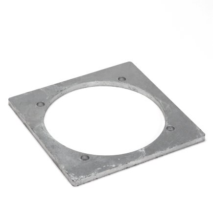 Dallai Vierkantflansch für PVC-Bundbuchse, Modell C, Stahl, 160 mm 