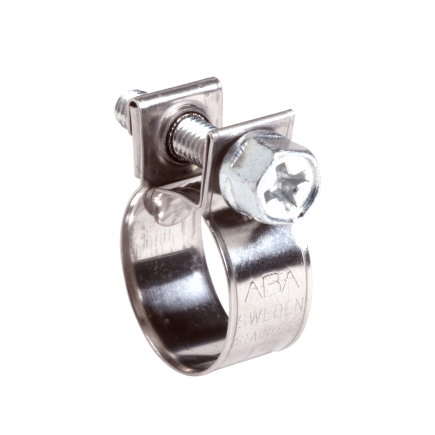 Aba mini slangklem, rvs, 16,0 - 18,0 mm 