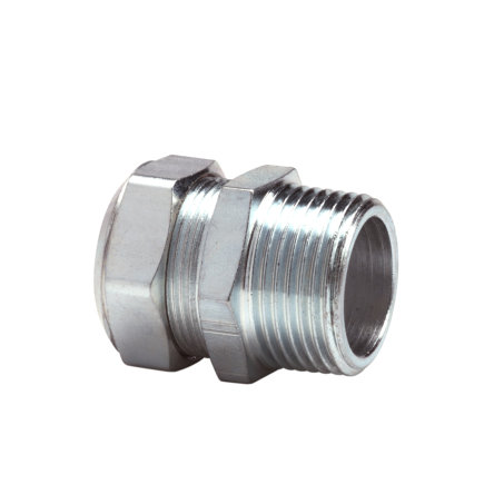 Bonfix draadkoppeling, staal verzinkt, buitendraad x knel, &frac12;" x 15 mm 