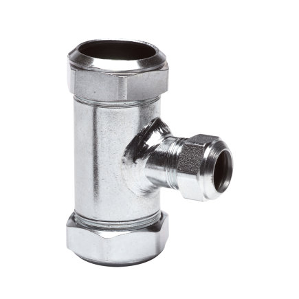 Bonfix verloop T-stuk 90°, staal verzinkt, 3x knel, 22 x 15 x 22 mm