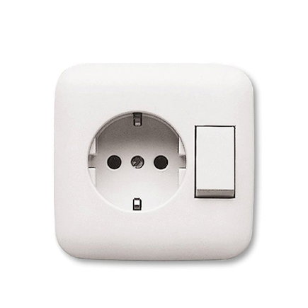 ABB Busch-Jaeger combinatie schakelaar/wcd, Reflex SI, met RA, wissel, alpin wit 