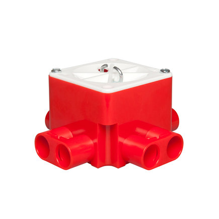 ABB centraaldoos met deksel, brandwerend, vierkant, d = 55 mm, 8x16 mm bodemzijde