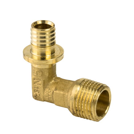 TECEflex draad knie 90°, messing, pers x buitendraad, 16 mm x ½" 