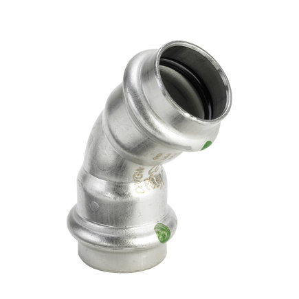 Viega Sanpress bocht 45°, SC-Contur, type 2326, rvs, 2x pers, 35 mm 