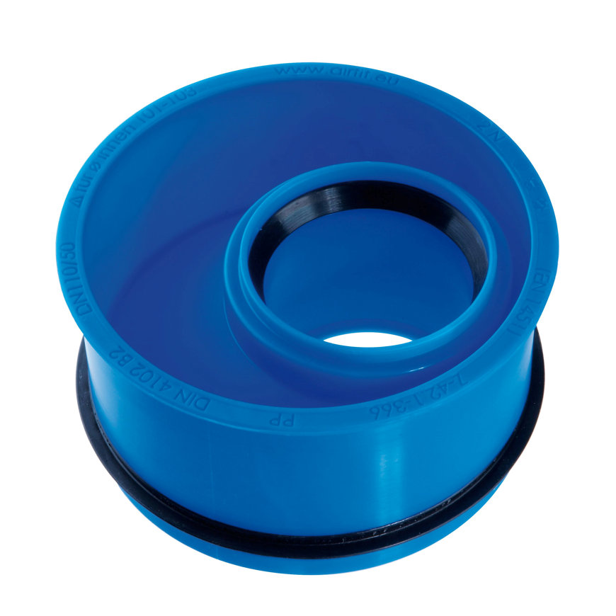 Airfit pp inzetverloopring, excentrisch, verjongd spie/2x manchet, blauw, 110 x 50 mm 