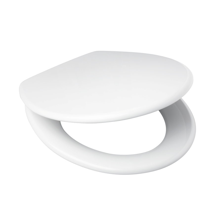 Wisa closetzitting, type Star S, 37,4 x 44 cm, deksel, rvs scharnier, montage boven, softclose, wit 