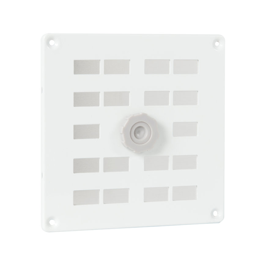 Nedco schuifrooster met draaidop en gaas, aluminium, 160 x 160 mm, wit 