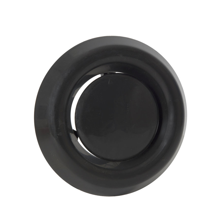 Nedco afzuigventiel met klemmen, pp, Ø 125 mm, zwart 