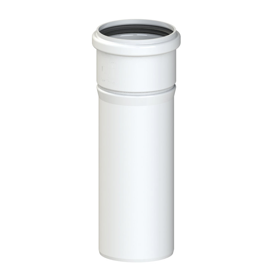 CoxDENS PPs rookgas/lucht afvoerpijp, enkelwandig, 80 mm, l = 250 mm, wit 