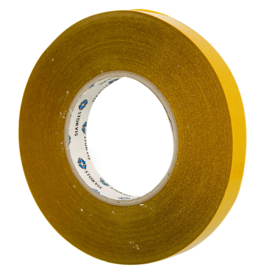 Stokvis dubbelzijdige tape, polyester, type S3122 TR, b = 19 mm, l = 50 m, transparant, per rol 