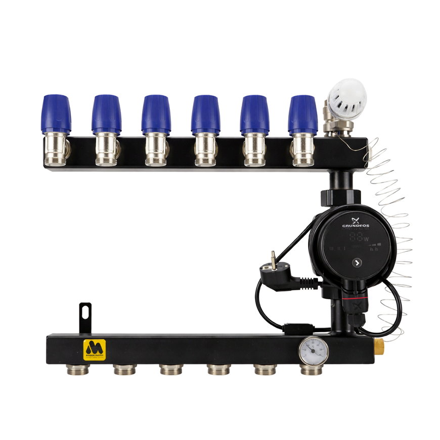 MAGNUM regelunit Basic, voor vloerverwarming, staal, incl. ALPHA2 L pomp, 6 groepen 