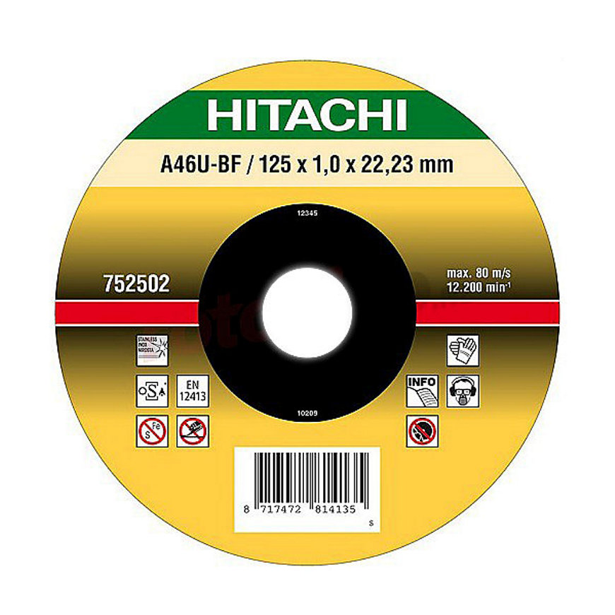 Hitachi/HiKOKI doorslijpschijf, vlak, voor inox, 125 x 1 mm 