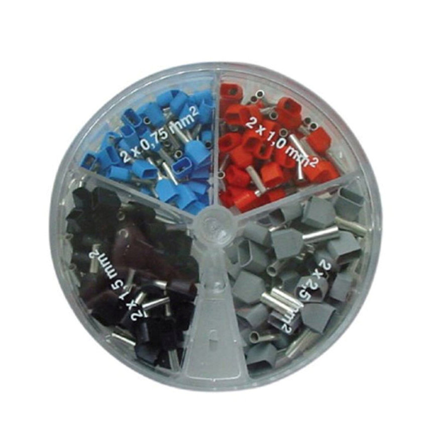 Klemko assortimentsdoos tweeling adereindhulzen, 0,75 - 2,50 mm², KL-T, standaard kleuren 