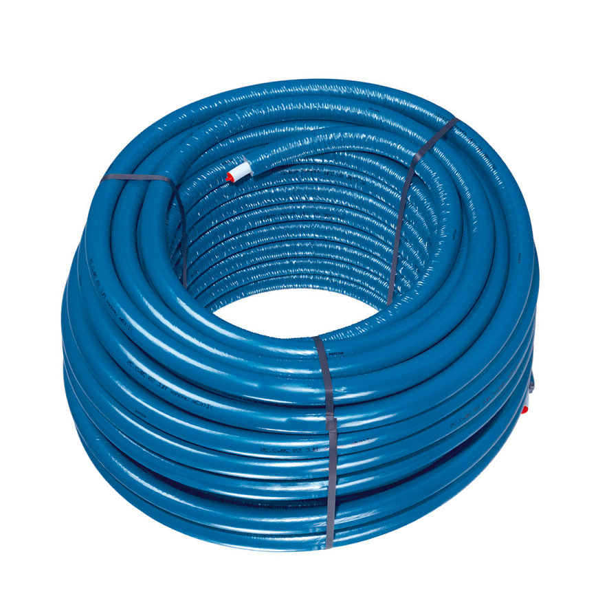 Uponor Uni Pipe PLUS buis, voorgeïsoleerd, blauw, ISO 6 mm, WLS 040, 25 x 2,5 mm, l = 50 m 