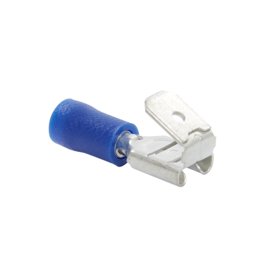 Klemko kabelschoen met tab, vlak, geïsoleerd, mannelijk+vrouwelijk, 1,5 - 2,5 mm², blauw, 25 stuks 