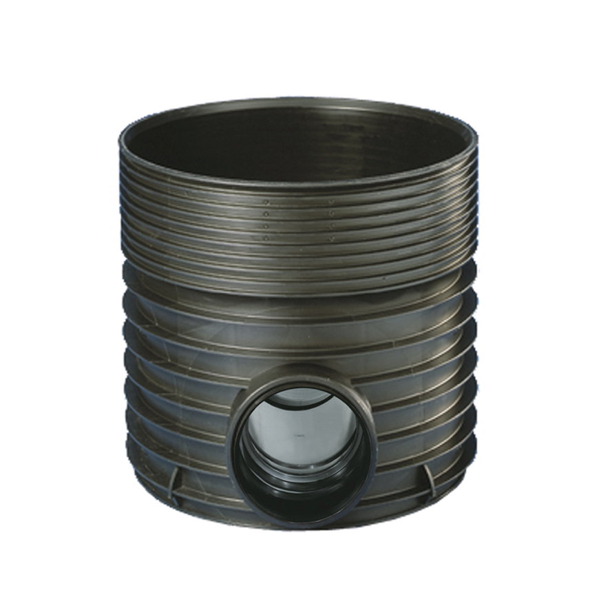 Wavin inspectieput, Tegra 600, 2x manchet, pp, exclusief deksel, recht, 2x 200 mm 