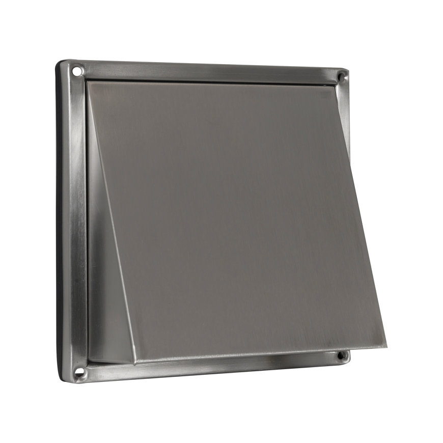 Nedco gevelrooster, rvs, met grofmazig gaas, spie, Ø 125 mm, geborsteld rvs