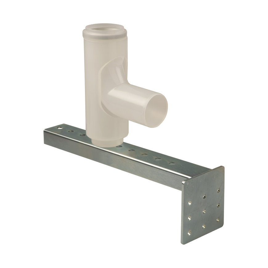 Ubbink bocht 87°, Rolux Flex, met schoorsteensteun vlakke wand, pp, 60 mm