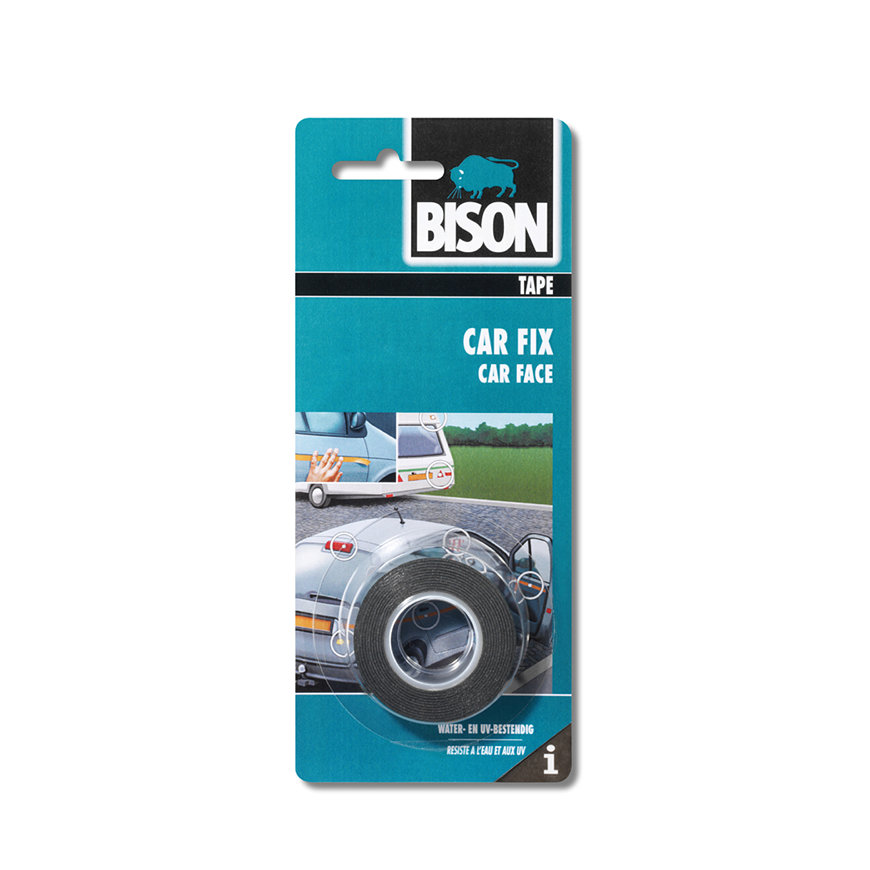Bison Car Fix dubbelzijdig zelfklevende schuimtape, zwart, b = 19 mm, rol à 1,5 m 