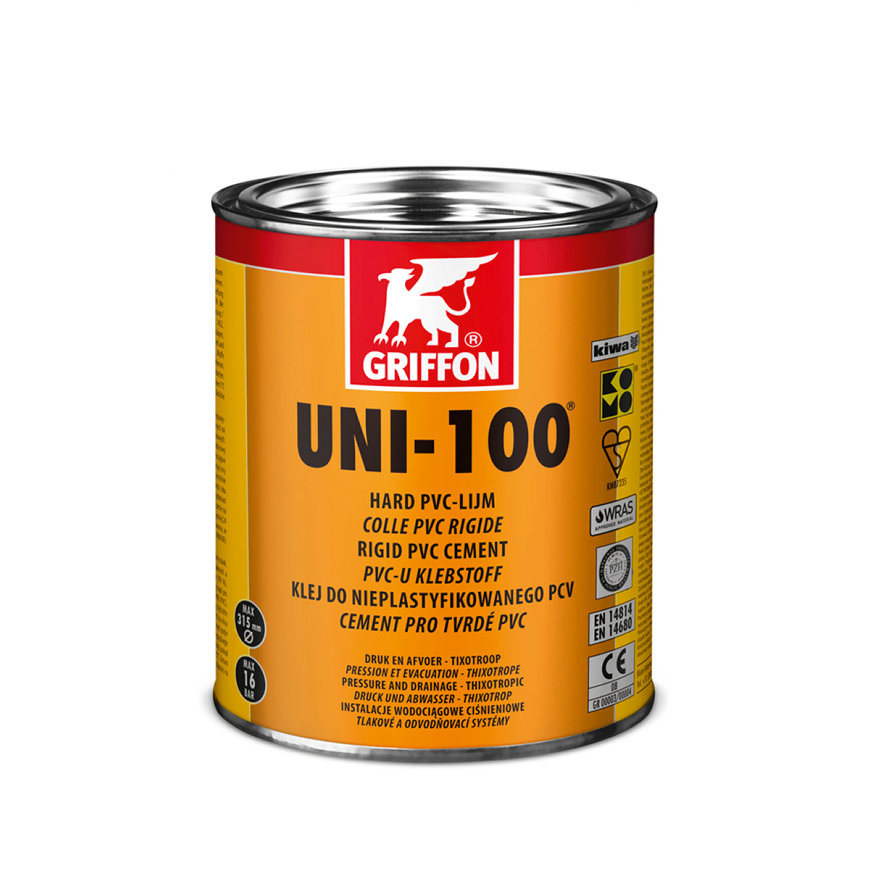 Griffon Hart-PVC-Kleber, Uni-100, Dose mit Druckdeckel à 1.000 ml 