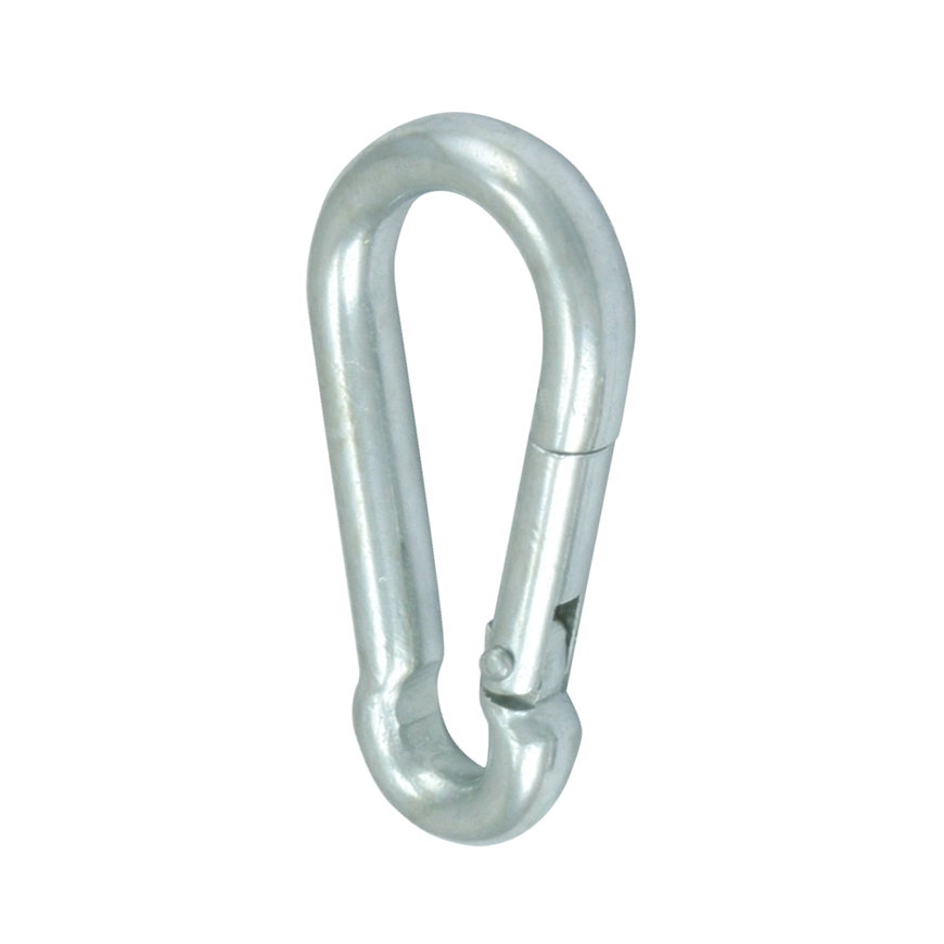 Karabijnhaak met geweersluiting, verzinkt, 80 x 8 mm 