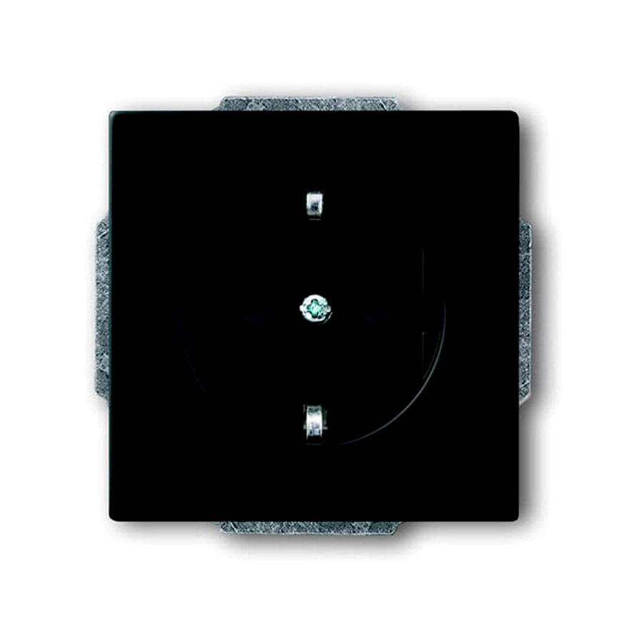 ABB Busch-Jaeger wandcontactdoos, Future linear, met RA, kinderveiligheid, mat zwart