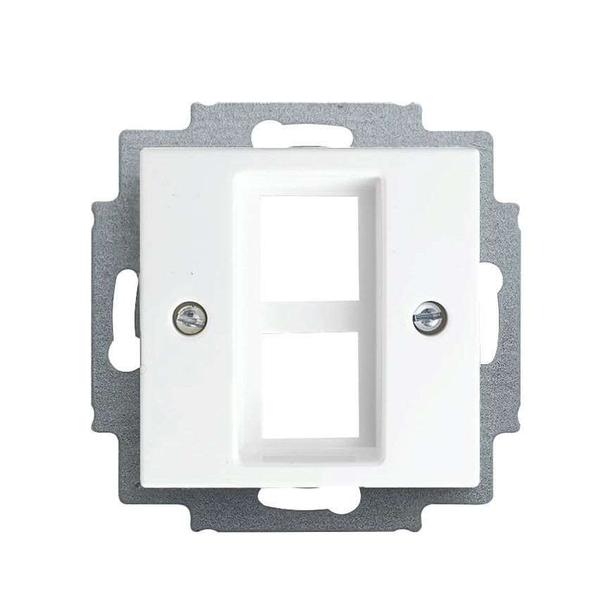 Busch-Jaeger Balance SI centraalplaat met draagring, 2x modular jack connectors, alpine wit 