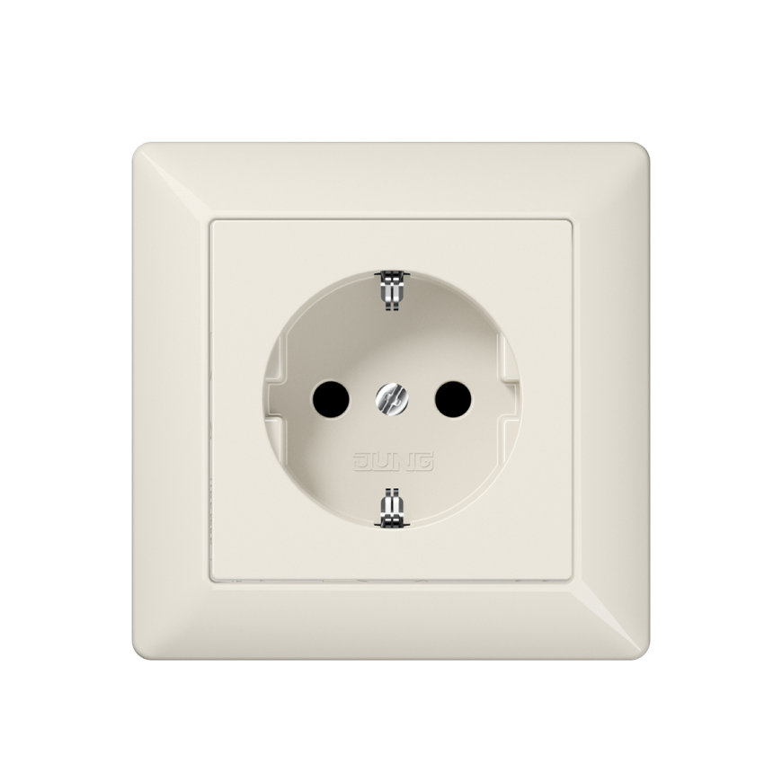 Jung wandcontactdoos, AS range, met RA, volle afdekplaat, wit