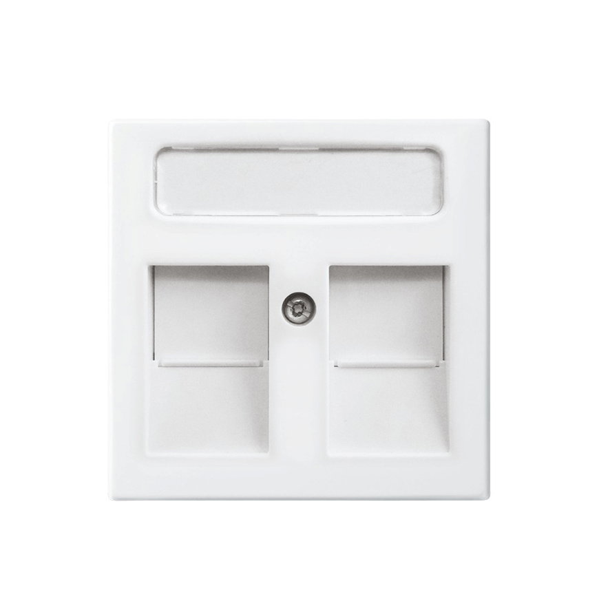 ABB Busch-Jaeger Balance SI centraalplaat, 2x modular jack connectors, schuifjes, alpine wit 