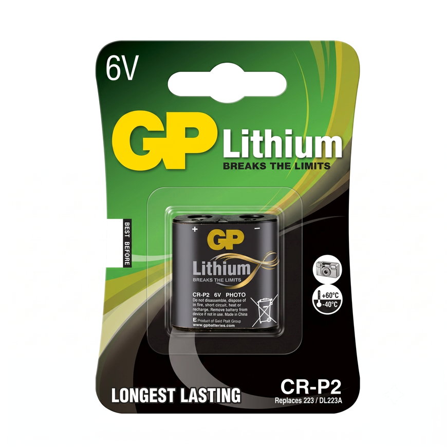 GP Lithium batterij, CRP2, 6V, 1400mAh, 