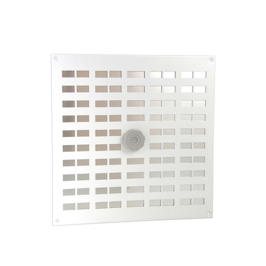 Nedco schuifrooster met draaidop en gaas, aluminium, 300 x 300 mm, wit 