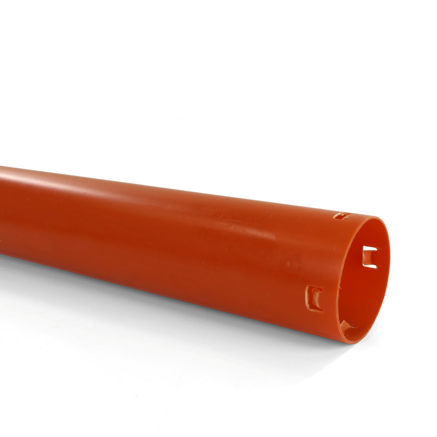 Endrohr, mit Steckverbindung, für Drainagerohr, PVC, orange, 60 mm, L = 1 m 