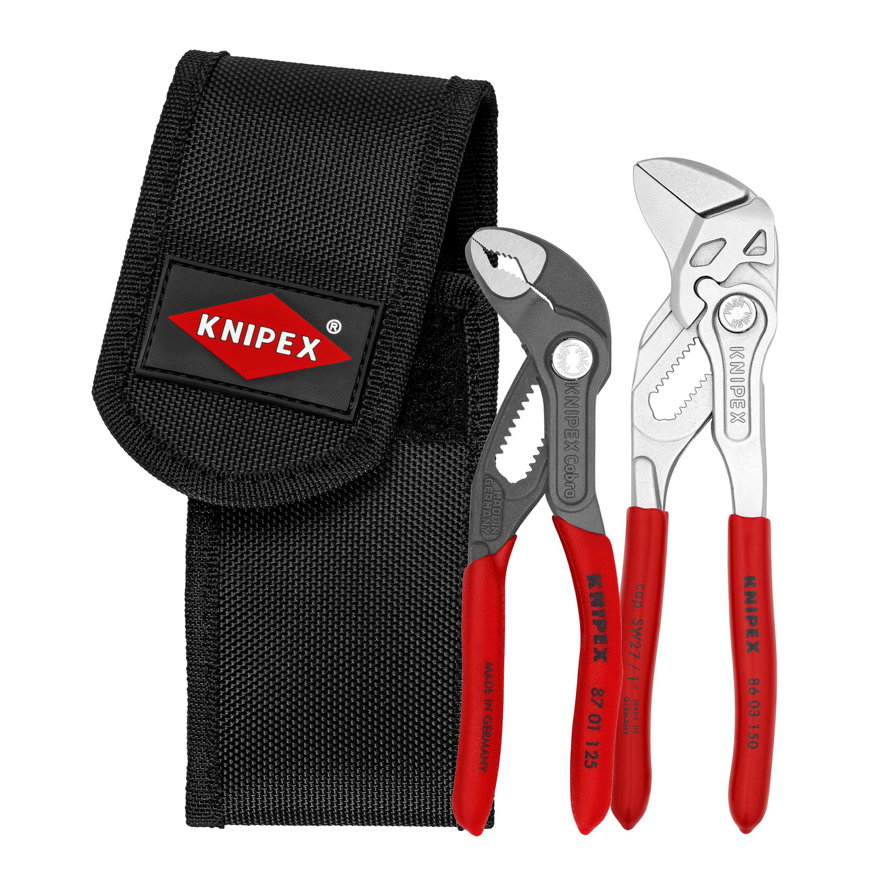 Knipex tangenset in riemtas, 2-delig, sleuteltang, waterpomptang 