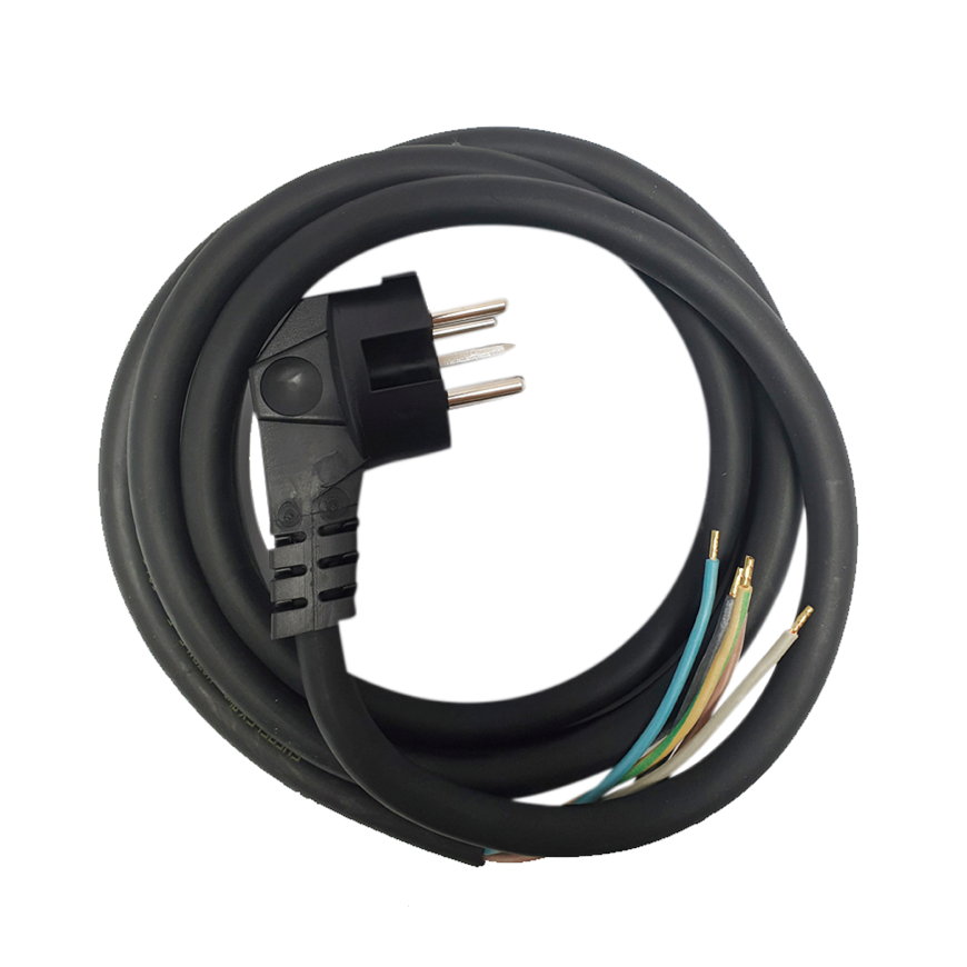 Perilex aansluitsnoer met geaarde stekker, haaks, 5-p, H07RN-F, zwart, 5x 1,5 mm², 3 m 